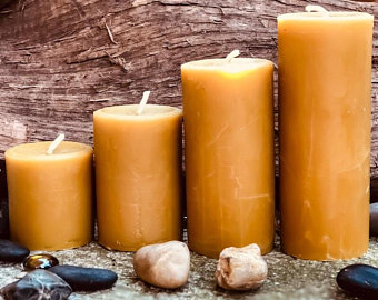 Beeswax pillar candle